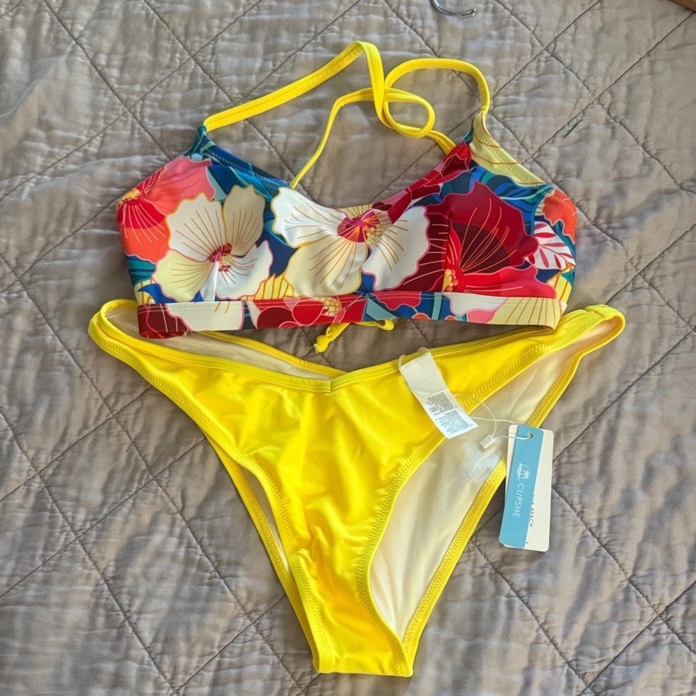 Cupshe Bright Yellow Bikini Set